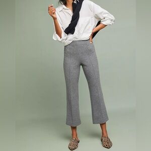 Anthro Double-Knit Cropped Flare Pants